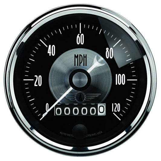 Autometer Prestige Series Black 3-3/8in 120mph Electronic Programmable Speedometer Gauge AutoMeter Gauges