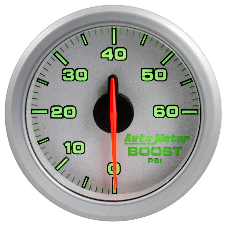 Autometer Airdrive 2-1/6in Boost Gauge 0-60 PSI - Silver AutoMeter Gauges