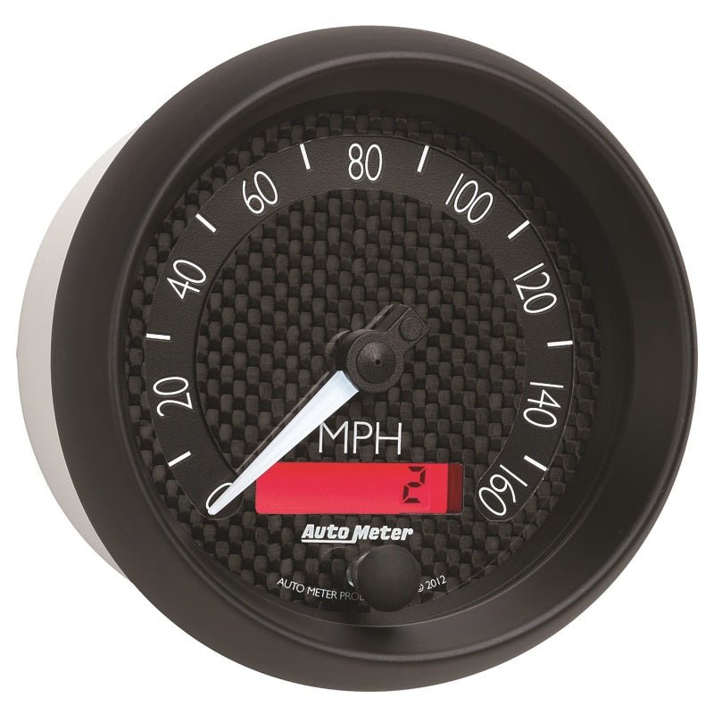 Autometer GT Series 3-3/8in In Dash 0-160 MPH Electronic Programmable Speedometer AutoMeter Gauges