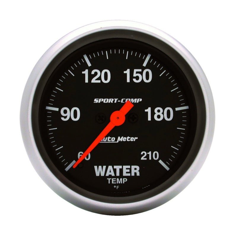 Autometer Sport-Comp 2-5/8in Water Temperature 60-210 Degrees F Stepper Motor Gauge AutoMeter Gauges