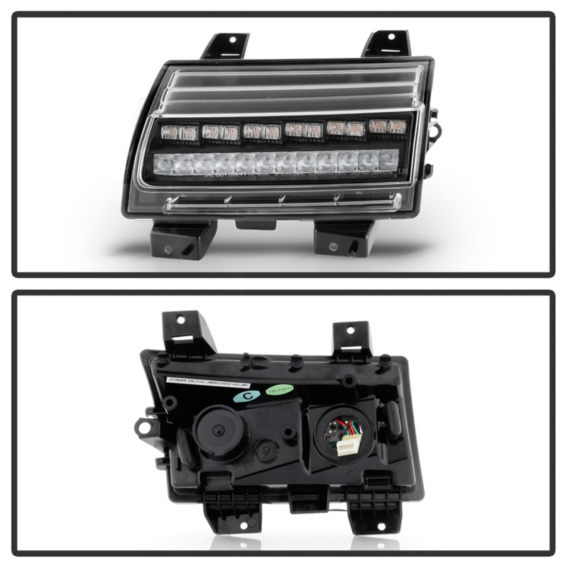 Spyder Jeep Wrangler 2018-2019 ( LED Model Only) LED Front Bumper Lights - Sequential Signal - Black
