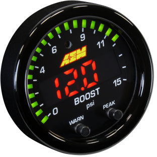 AEM X-Series Pressure 0-15psi Gauge Kit AEM Gauges