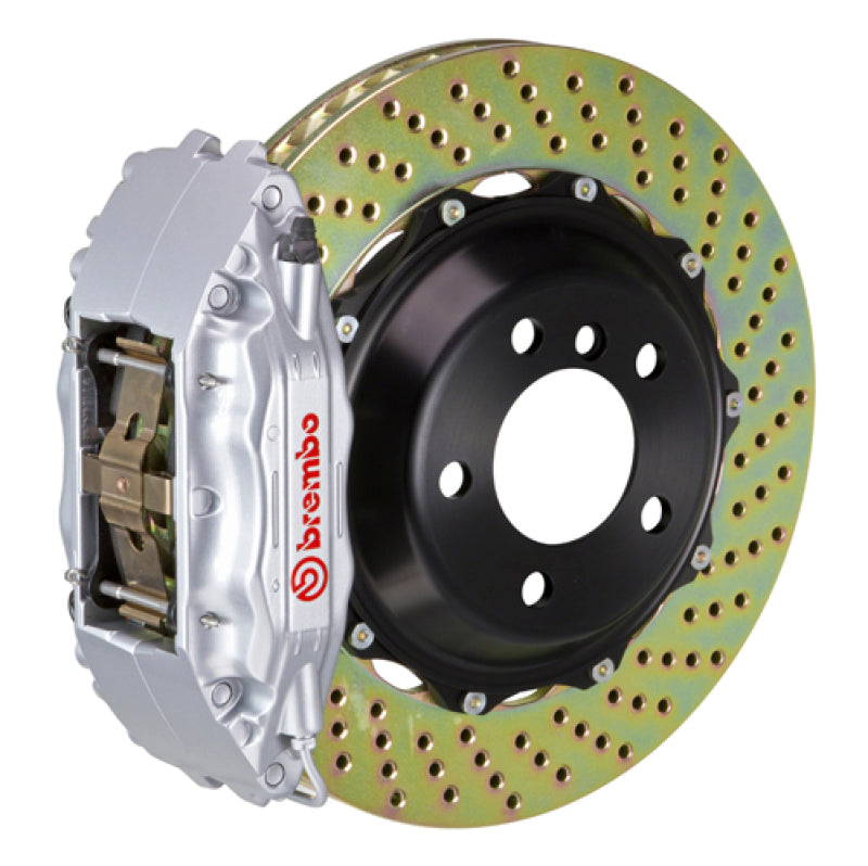 Brembo 99-01 Skyline GTR Front GT BBK 6 Piston Cast 355x32 2pc Rotor Drilled-Silver