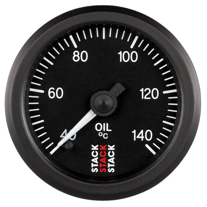 Autometer Stack 52mm 40-140 Deg C 1/8in NPTF Male Pro Stepper Motor Oil Temp Gauge - Black AutoMeter Gauges