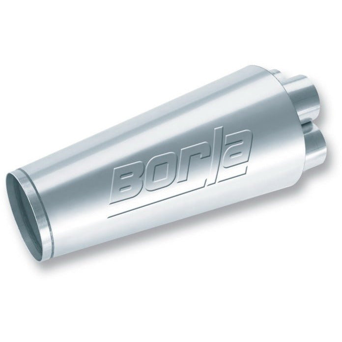 Borla XR-1 Shorty Collector Muffler 2.25in Inlet 4in Outlet 14inx6.75in - Round Borla Muffler