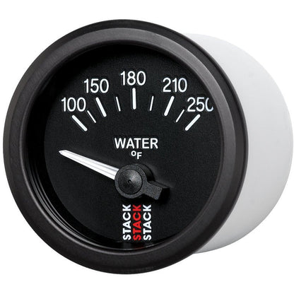 Autometer Stack 52mm 100-250 Deg F 1/8in NPTF Electric Water Temp Gauge - Black AutoMeter Gauges