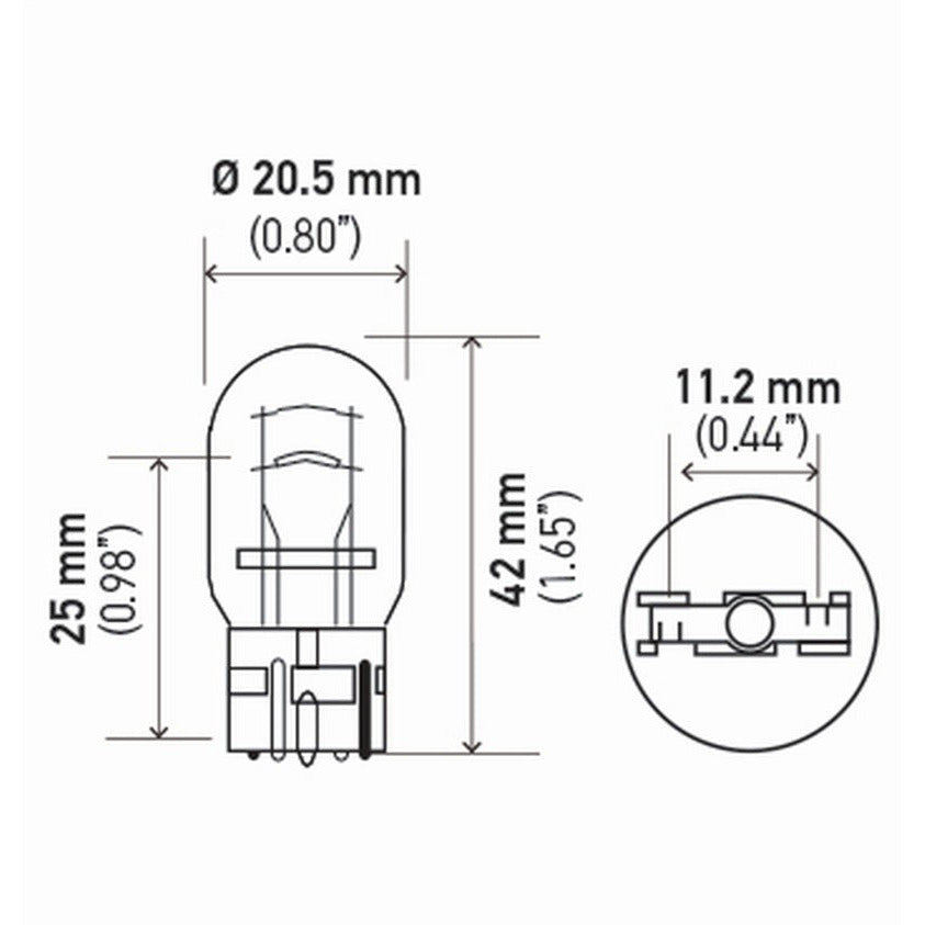 Hella Bulb 7443 12V 21/5W W3X16Q T65 (2) Hella Bulbs