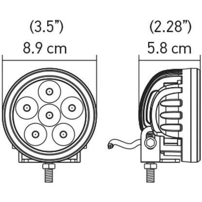 Hella Value Fit 90mm 6 LED Light - PED Off Road Spot Light Hella Light Bars & Cubes