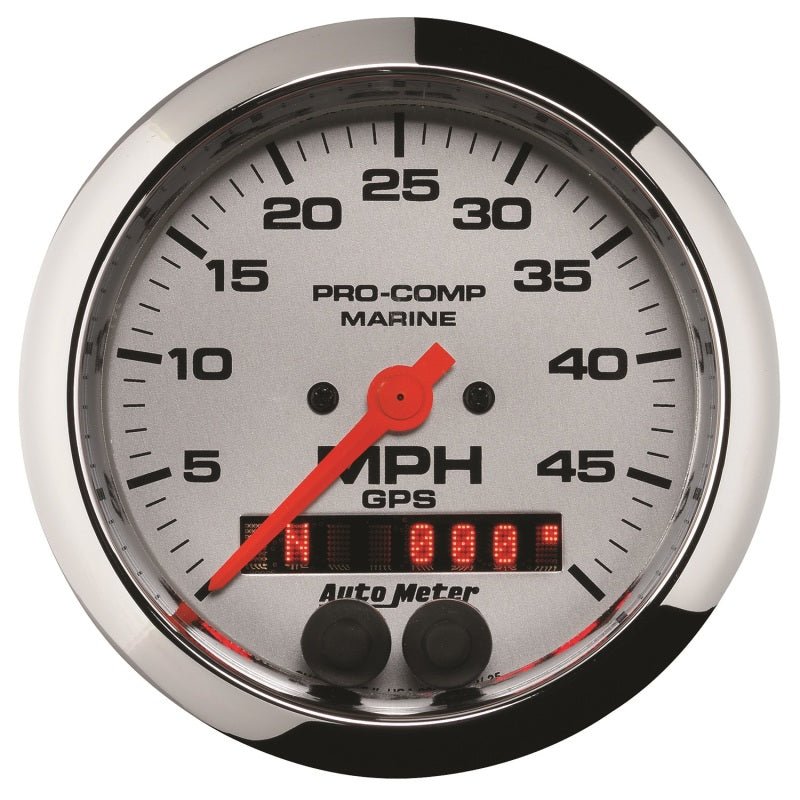 Autometer Marine Chrome Ultra-Lite 3-3/8in 50MPH GPS Speedometer Gauge AutoMeter Gauges