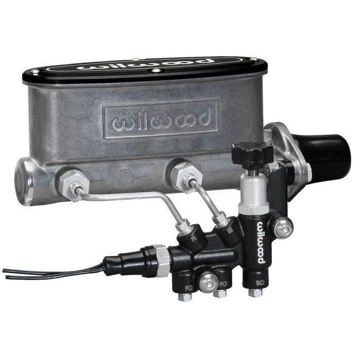 Wilwood HV Tandem M/C Kit w L/H Bracket & Prop Valve - 1 1/8in Bore Wilwood Brake Master Cylinder