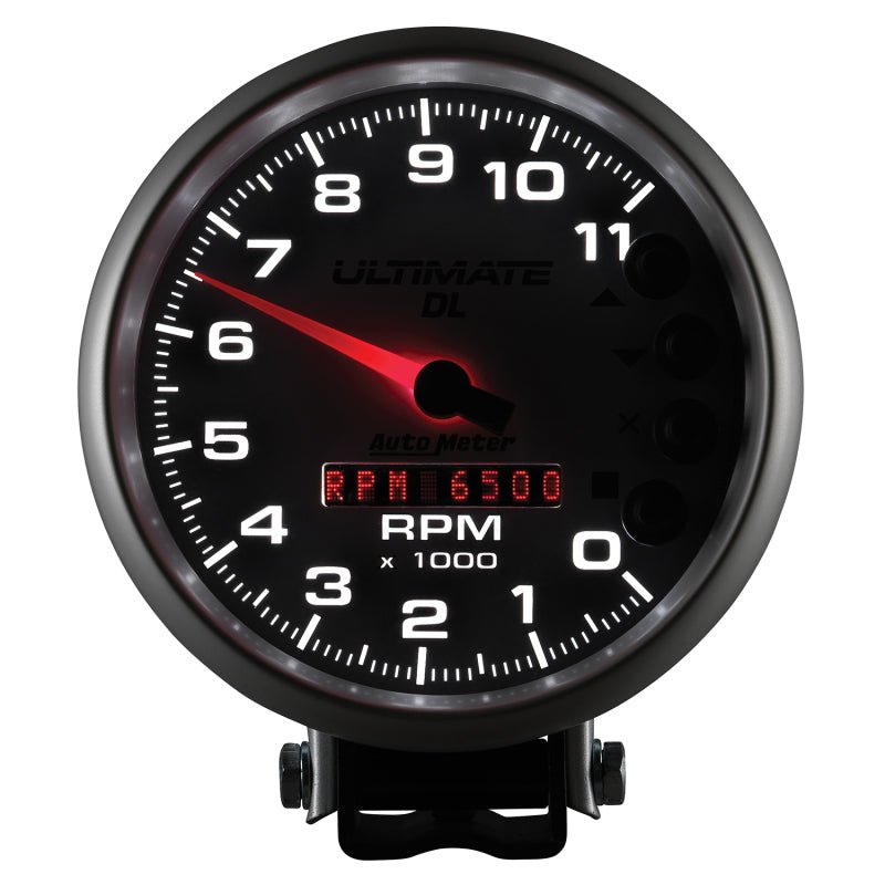 Autometer 5 inch Ultimate DL Playback Tachometer 11000 RPM - Silver AutoMeter Performance Monitors