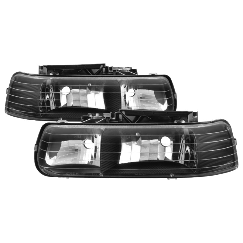 Xtune Chevy TahOE 00-06 Amber Crystal Headlights Black HD-JH-CSIL99-BK SPYDER Headlights