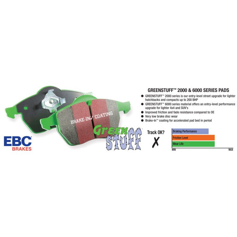 EBC 03-04 Cadillac XLR 4.6 Greenstuff Front Brake Pads EBC Brake Pads - Performance