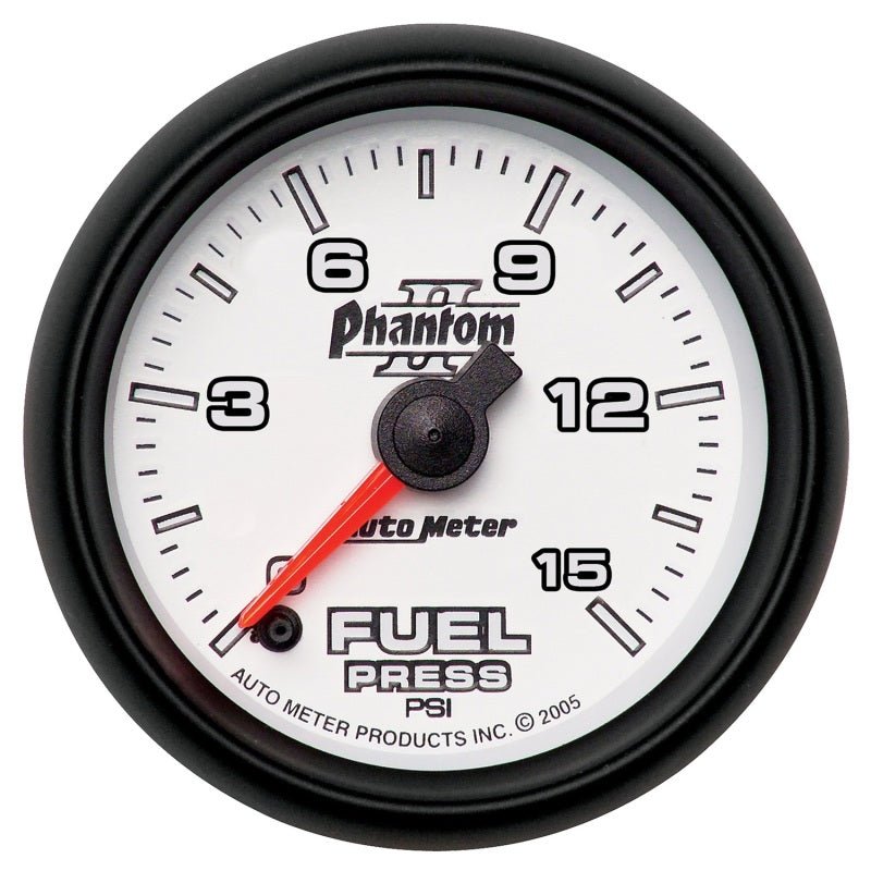 Autometer Phantom II Fuel Pressure Gauge 2-1/16in 15PSI Digital Stepper Motor AutoMeter Gauges