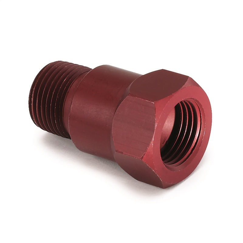 AutoMeter Fitting Adapter 3/8in. NPT Male Aluminum Red For Mech. Temp. Gauge AutoMeter Gauges