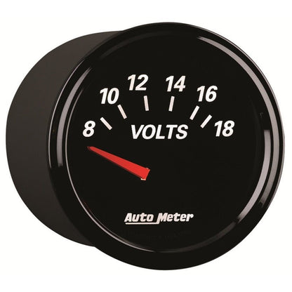 Autometer Designer Black II 52mm 18V Voltmeter Gauge AutoMeter Gauges