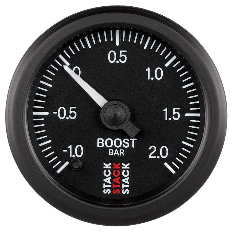 Autometer Stack 52mm -1 to +2 Bar (Incl T-Fitting) Pro Stepper Motor Boost Pressure Gauge - Black AutoMeter Gauges