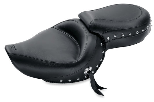 Mustang 04-21 Harley Sportster Wide Touring 1PC Seat w/Studs- Black