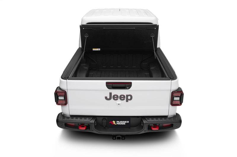 Rugged Ridge Armis Hard Folding With LINE-X Bed Cover 2020 JT Rugged Ridge Tonneau Covers - Hard Fold