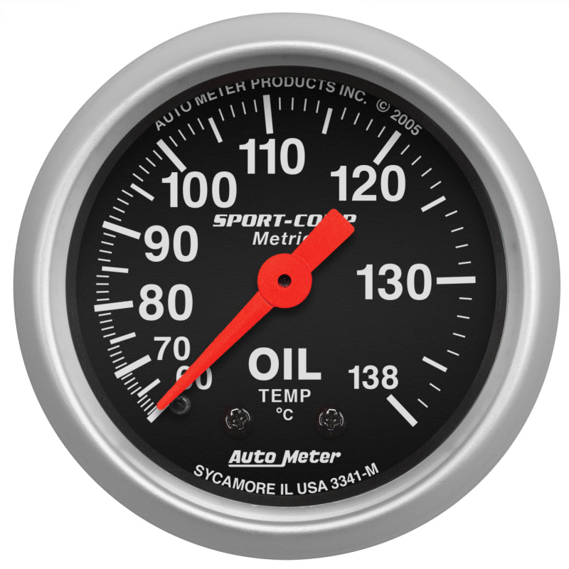 Autometer Sport 2in Oil Temp Metric, 60-140c. Mech AutoMeter Gauges