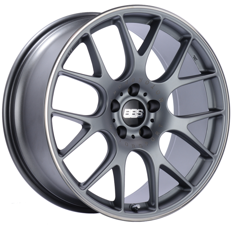 BBS CH-R 20x9 5x112 ET25 Satin Titanium Polished Rim Protector Wheel -82mm PFS/Clip Required