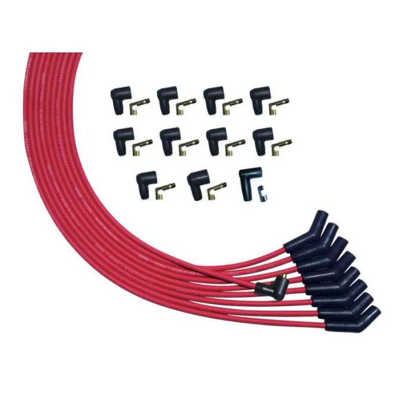 Moroso V8 135 Deg Plug Non-HEI Unsleeved Ultra Spark Plug Wire Set - Red