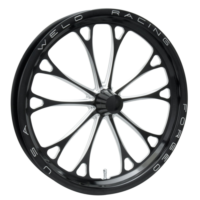 Weld V-Series 1-Piece 17x3.5 / Strange Spindle MT / 1.75in. BS Black Wheel - Non-Beadlock Weld Wheels - Forged