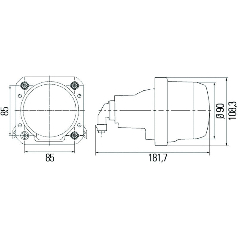 Hella 90mm Bi-Halogen / Bi-Xenon V2 Shutter Pigtail Hella Light Accessories and Wiring