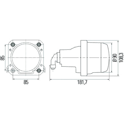 Hella 90mm Bi-Halogen / Bi-Xenon V2 Shutter Pigtail Hella Light Accessories and Wiring