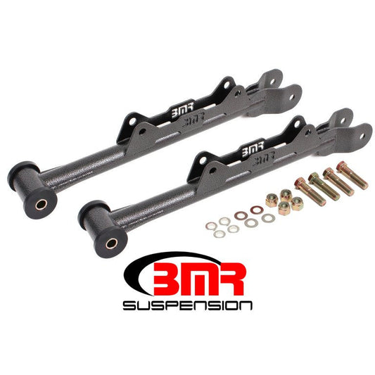 BMR 10-15 5th Gen Camaro Chrome Moly Non-Adj. Rear Lower Control Arms (Delrin) - Black Hammertone BMR Suspension Control Arms