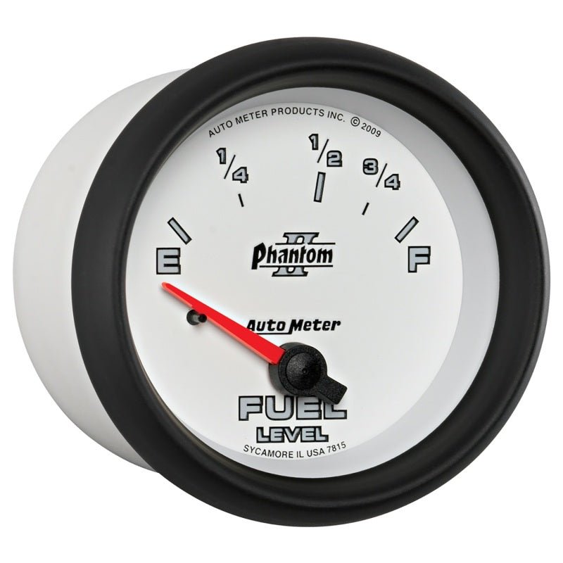Autometer Phantom II 2-5/8in / 73 Ohms Empty - 10 Ohms Full Electrical Fuel Level Gauge AutoMeter Gauges