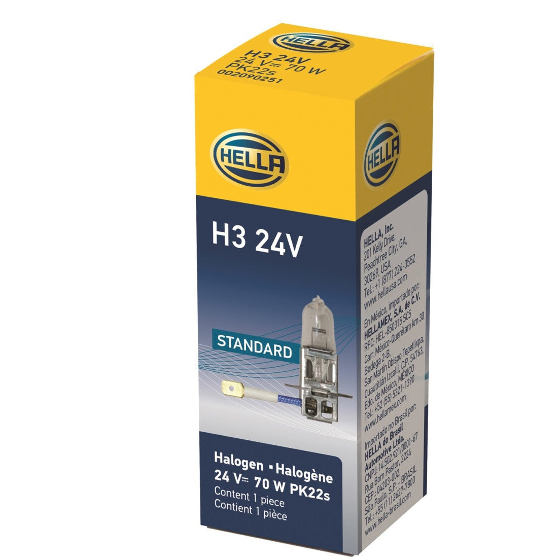 Hella H3 24V/70W PK22s T3.25 Halogen Bulb Hella Bulbs