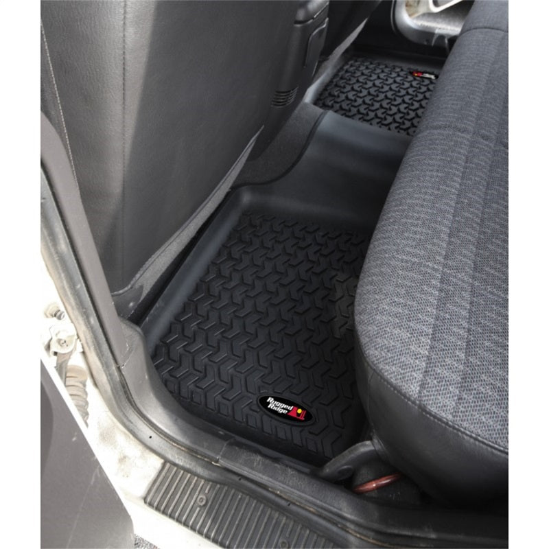 Rugged Ridge Floor Liner Rear Black 1984-2001 Jeep Cherokee XJ Rugged Ridge Floor Mats - Rubber