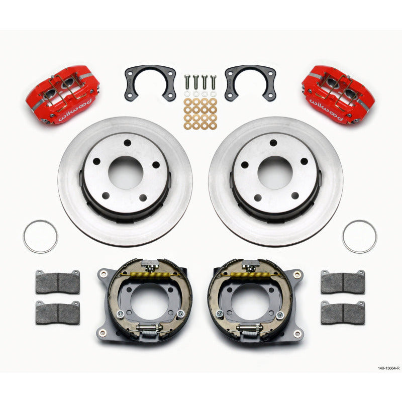 Wilwood Dynapro Lug Mount P/S Park Brake Kit Red Big Ford New 2.38in Off Bronco 5 x 5.50 Wilwood Big Brake Kits