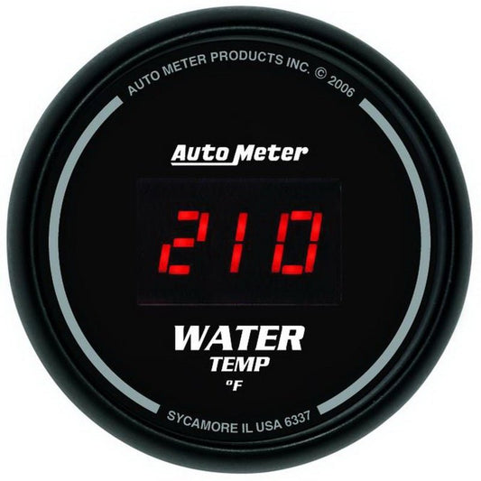 Autometer Black 0-300 F Digital Water Temp Gauge AutoMeter Gauges