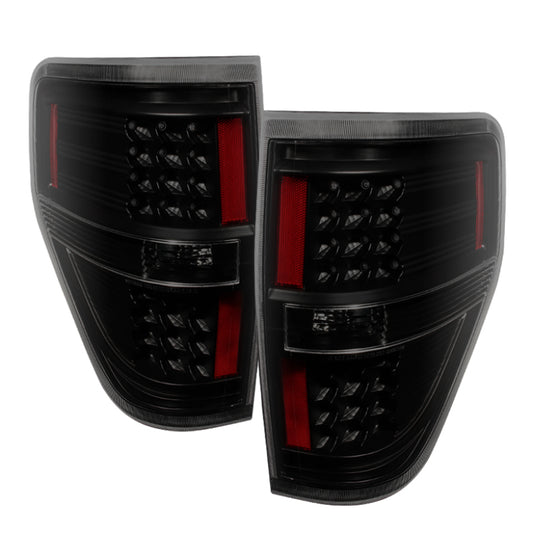 Xtune Ford F150 09-14 LED Tail Lights Black Smoke ALT-JH-FF15009-LED-BSM SPYDER Tail Lights