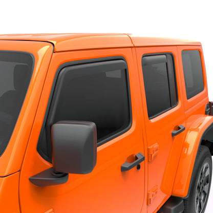 EGR 2018 Jeep Wrangler JL SlimLine In-Channel WindowVisors Set of 4 - Matte Black