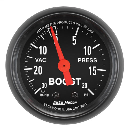 Autometer Z Series 52mm 20 PSI Mechanical Boost Vacumm Gauge AutoMeter Gauges