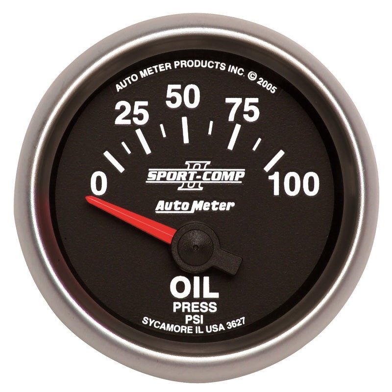 Autometer Sport-Comp II 52mm 0-100 PSI Short Sweep Electronic Oil Pressure Gauge AutoMeter Gauges