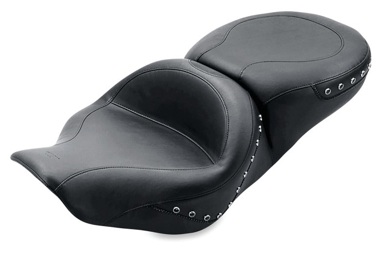 Mustang 97-07 Harley Rd King,06-07 Str Glide,00-05 Eagle Hightail Std Tour Pass Seat w/Studs - Black