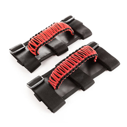 Rugged Ridge Paracord Grab Handles Red/Black Pair Rugged Ridge Dash & Interior Trim