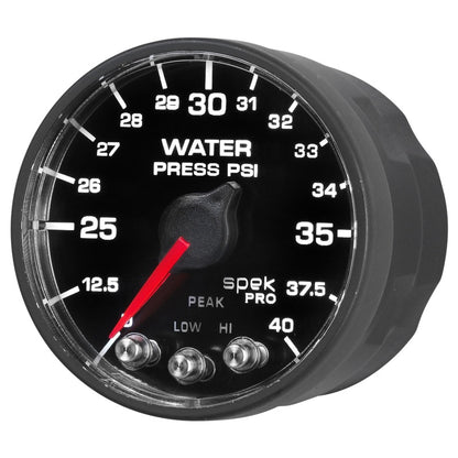 Autometer Spek-Pro - Nascar 2-1/16in Water Press 0- 40 psi Bfb AutoMeter Gauges