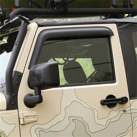 Rugged Ridge Window Visors Matte Black 07-18 2-Door Jeep Wrangler Rugged Ridge Wind Deflectors