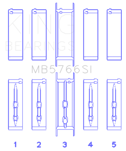 King GM LS1/2/4/6 (Housing Bore +.010) (Size STD) Main Bearing Set