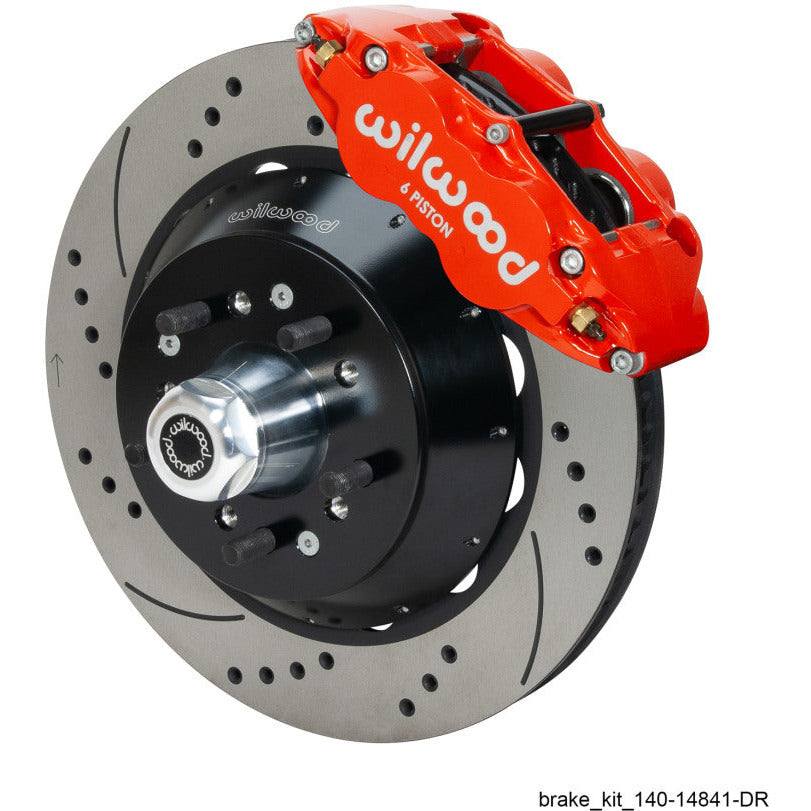 Wilwood Narrow Superlite 6R Red Front Big Brake Kit Ford 14in Drilled/Slotted Rotor Wilwood Big Brake Kits