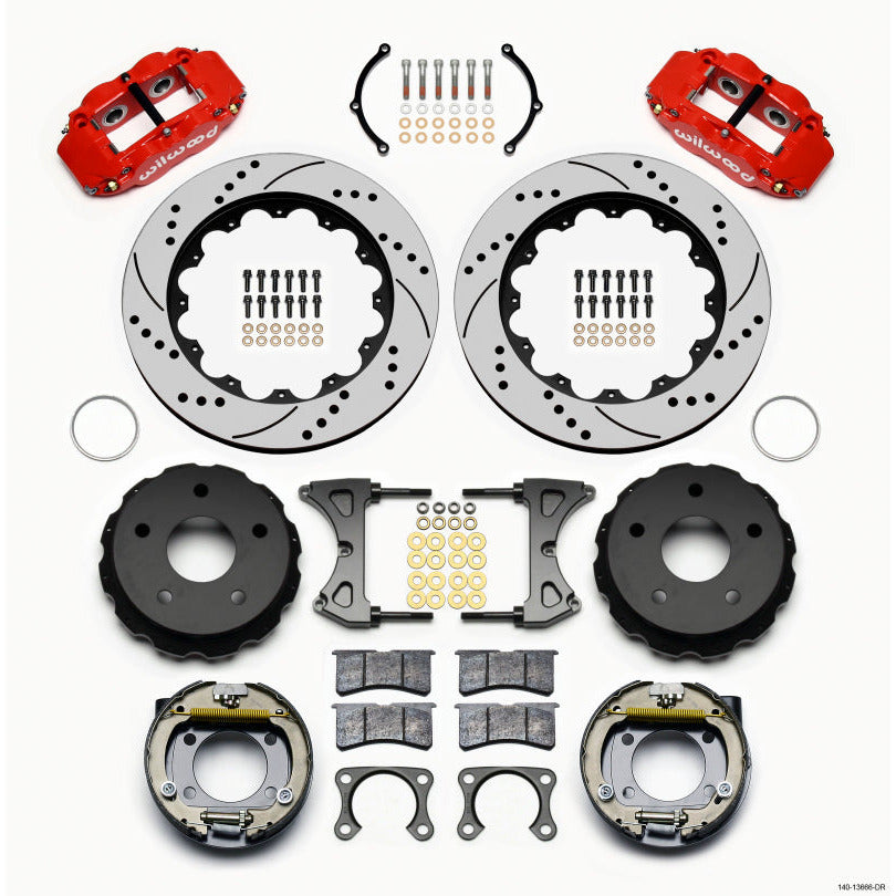 Wilwood Narrow Superlite 4R Rear P-Brk Kit 14.00in Drilled Red Big Ford 2.38in Off Bronco 5 x 5.50 Wilwood Big Brake Kits