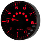 Autometer Spek-Pro Gauge Tachometer 5in 8K Rpm W/Shift Light & Peak Mem Black/Black AutoMeter Gauges