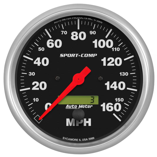 Autometer Sport-Comp 5 inch 160 MPH Electronic Speedometer Gauge w/LCD Odometer AutoMeter Gauges