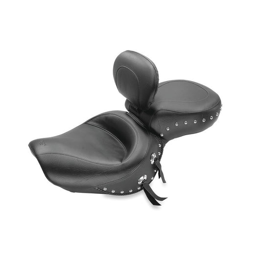 Mustang 00-08 Honda VT1100 Sabre,97-08 Spirit,87-97 Shadow Wide Touring 1PC Seat w/Studs - Black