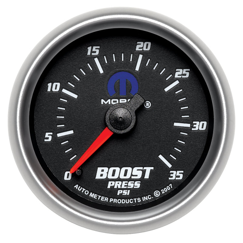 AutoMeter Gauge Boost 2-1/16in. 35PSI Mechanical Black Mopar AutoMeter Gauges